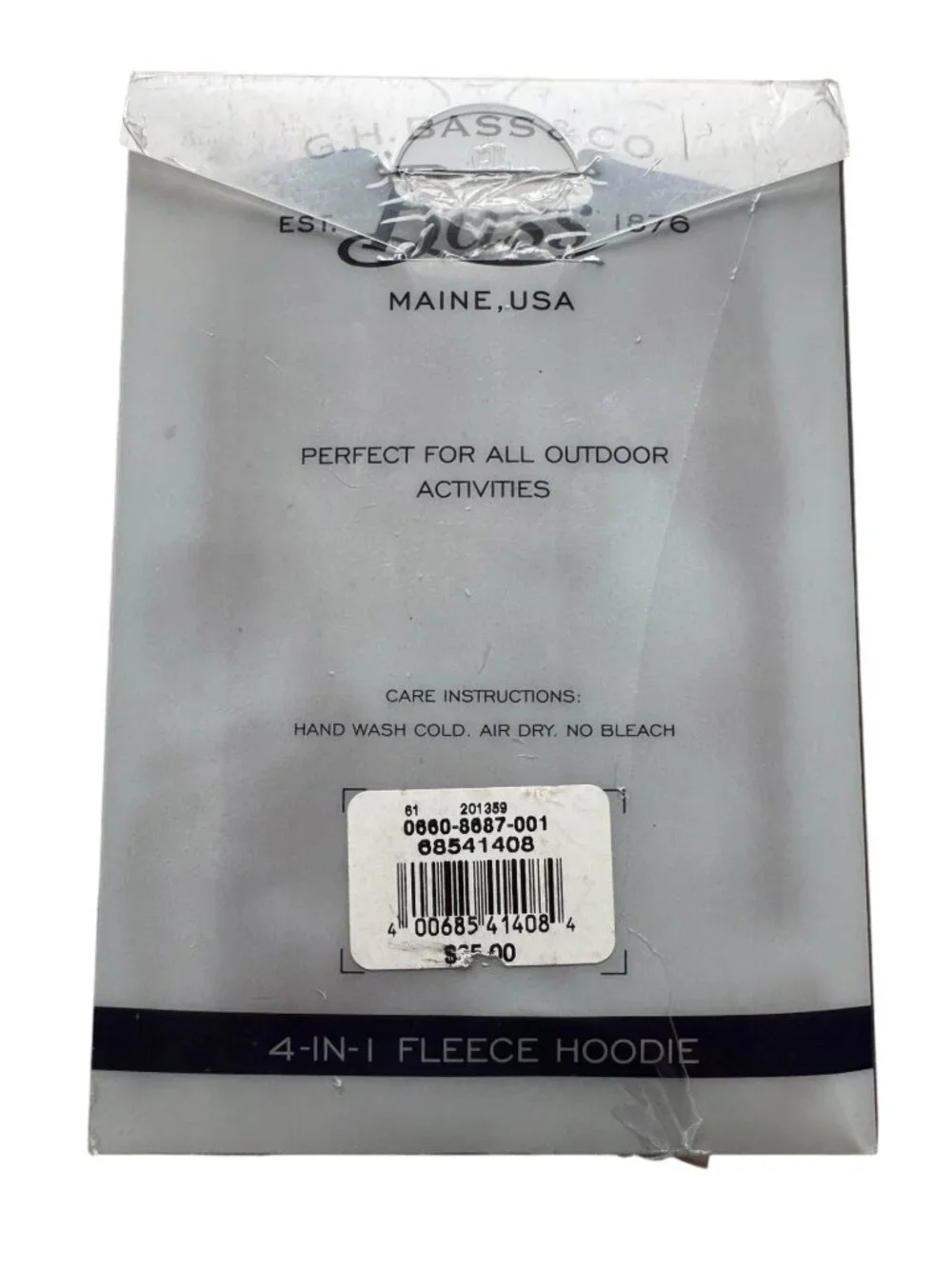 NEW G.H. Bass & Co. 4-In-1 Black Fleece Hood Balaclava Neck Warmer Outdoor Wear